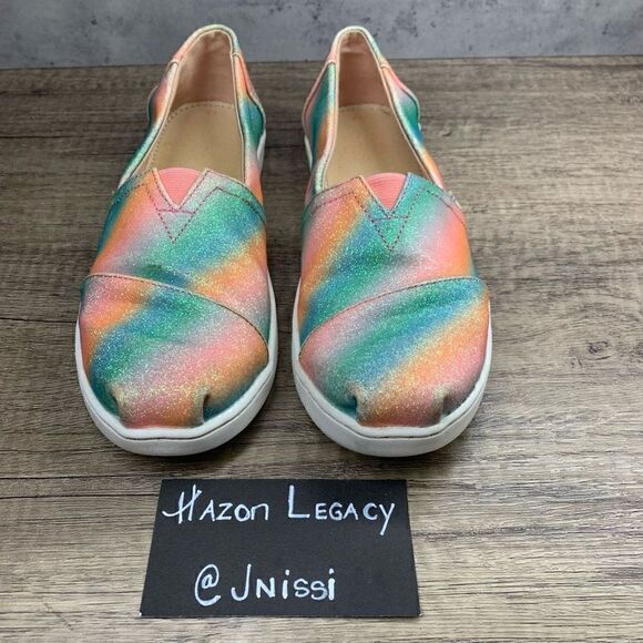 Toms~Girls~”Alargata”~ Casual Slip-On Shoes Shoes~Size 4 - Picture 3 of 8